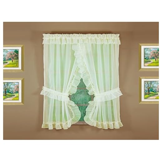 Emelia SHEER Priscilla Curtain 60'' x 63'' long - Color : Ecru