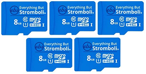 Everything But Stromboli Cartão De Memória MicroSD De 8 GB Com Adaptador Classe 10, U1, UHS-1, Cartã