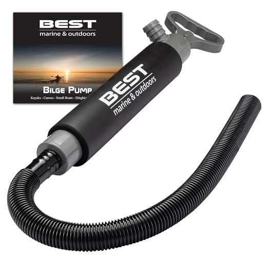 Best Marine Manual Bilge Pump | Portable Hand Water Pump with 2ft Hose | Kayak & Boat Accessories | Small Hand Operated Suction & Siphon Pump | Water Removal Pumps | Jon Boats, Dinghy, Kayaks
