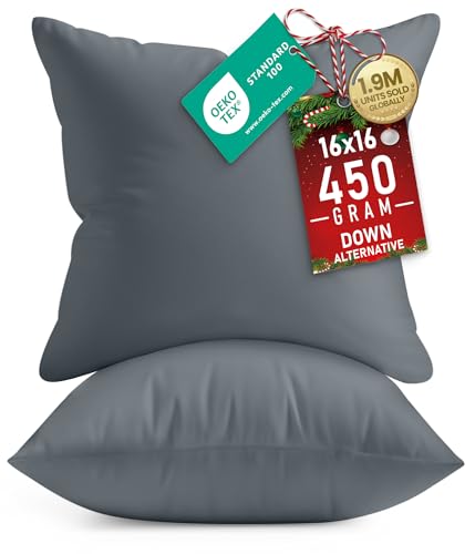 What Throw Pillows Are Best for Grey Couch: Top Picks for Style 2 Utopia Bedding Throw Pillows Insert (Pack of 2, Grey) - 16 x 16 Inches Bed and Couch Pillows - Indoor Decorative Pillow