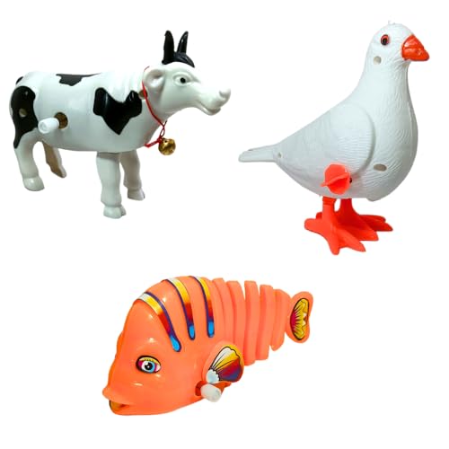 Plastic Toy, Rotate Key Then Release The Toy Move Front for Sometimes, Mini Moving Toys, (No Battery Required) (Cow, Pigeon, Fish) (B0D25YH2W6) Amazon Price History, Amazon Price Tracker