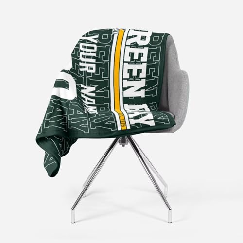 Image of ANTKING Green Bay Throw Blanket for Men Women Boy Custom Name and Number Gifts