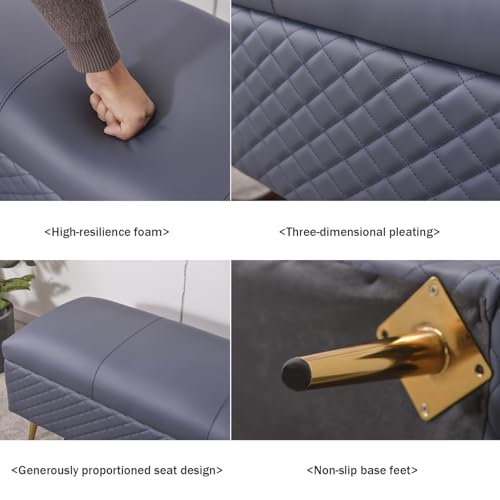 Banc à chaussures en cuir avec meuble d'entrée et bout de lit chic - 8