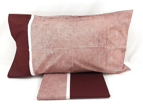 Fazzini GALUCHAT Completo Lenzuola Matrimoniale - Burgundy