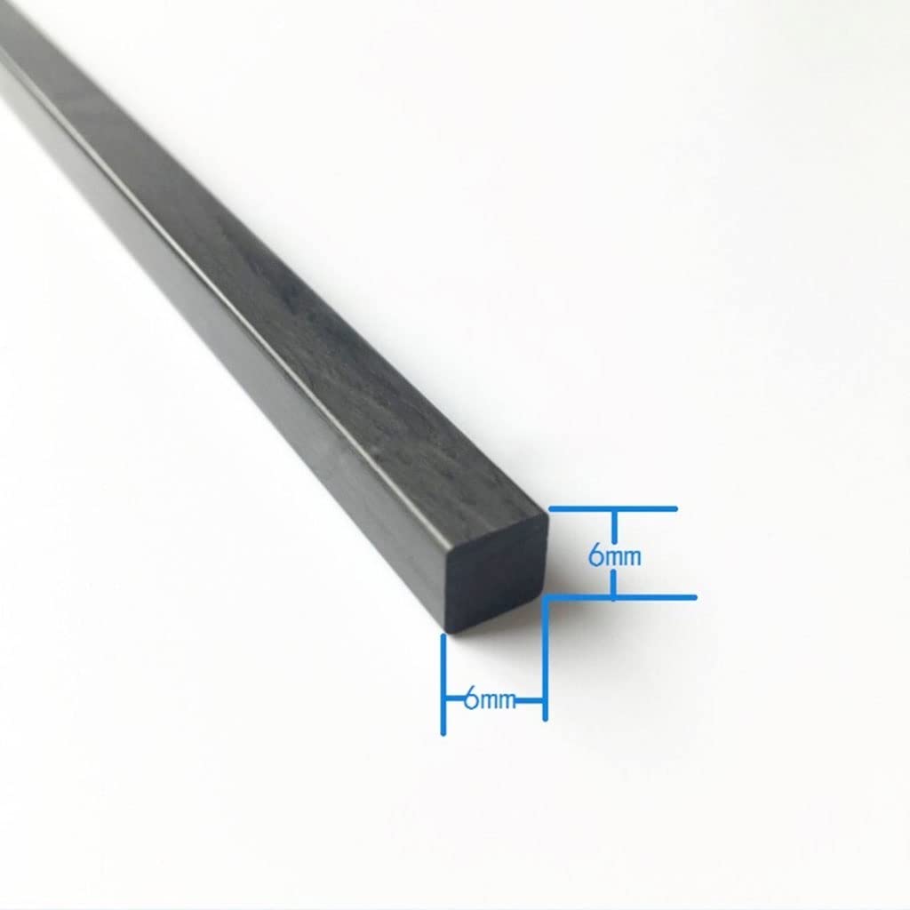 Pręty kwadratowe z włókna węglowego 500 mm, średnica 2-10 mm Pultrudowane pręty CFRP do majsterkowania, latawców, RC(5pcsx6mm)