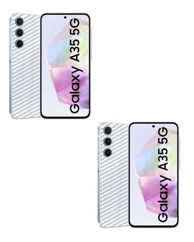 Image of (Pack of 2) Compatible with Samsung Galaxy A35 5G Skin Sticker /Vinyl wrap /Protective Film Mobile Back Skin Carbon Fiber 3D Transparent by Candeal Mizhan(Only Back)