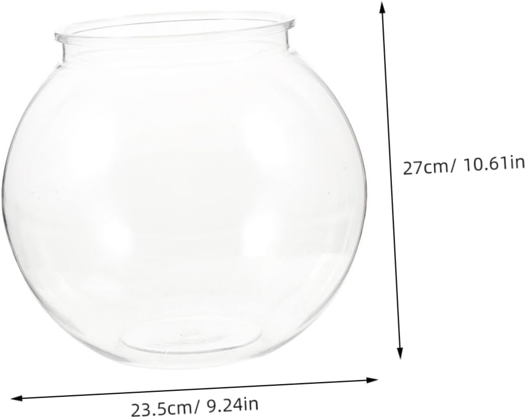 POPETPOP Transparent Portable Fish Bowl Aquarium for Home Decor Small for Shrimp Turtle and Crab Chic Desktop Decoration for Any Space