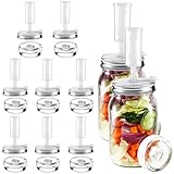 Tessco for you 8 Set Fermentation Kit, Wide Mouth Fermentation Lids with Weights for Mason Jars Sauerkraut Probiotic Food (No Jars)