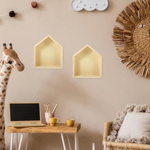 Étagères murales maison bois massif Artibetter 2pcs pour ranger la chambre