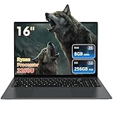 16' Ryzen 3 3250U Laptop, up to 3.5GHz, 8GB RAM, 256GB SSD, Win 11 Pro, Fingerprint Unlock, Backlit Keyboard, WiFi 5/BT 4.2, USB*3, Type-C*1, HDMI, Gray