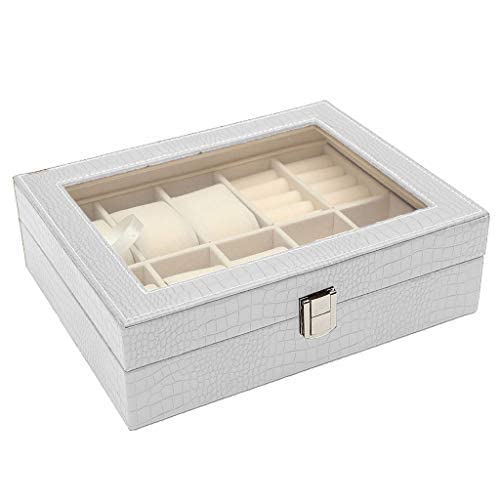 House Of Sensation Watch Jewelry Box 6 Bit Watch Grid Ring Multi-Function Storage Display Box -Black - Set of 1 (B088W9M337) Amazon Price History, Amazon Price Tracker