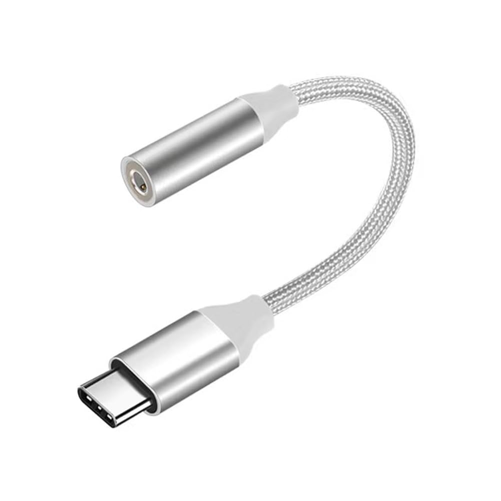 タイプc イヤホンジャック 変換 USB C 3.5mm 3極 4極 イヤホン変換アダプター 音量調節/通話/音楽対応 DAC搭載 ハイレゾ音質 24bit/96KHz対応 高耐久性 強化編組ナイロンケーブル Phone16、iPhone15 シリーズ/iPad/Mac/Android/Type Cなど機器に適用 (Silver)