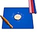 LONGFITE Silicone Baking Mats for Dough Rolling Pastry Fondant Mat Large Nonstick and Nonslip, Countertop Protector, Dining Table Mat and Placemat 20'' by 16''(Blue 2 Pack)