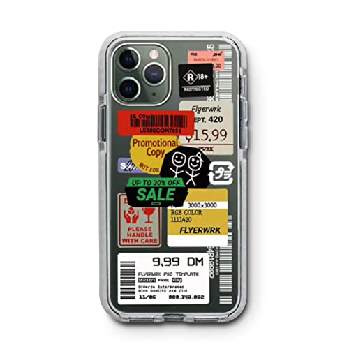 [AINONE] iPhone13 ケース おしゃれ 韓国 かわいい アイホン スマホ 携帯 カバー ステッカー ラベルタイプ ロゴ ソフトケース TPU 人気 バーコード (iPhone13 6.1インチ, ピクチャーカラーB)