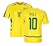 EU Everyday Urban Brazil #10 Nostalgia Retro Limited Edition Mens Soccer Football Jersey for Men Adult Sizes(#10,Yellow,XXL)