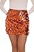 GUANYY Women's Sequin Mini Skirt Stretchy Bodycon Sparkle Skirts Nights Out Halloween Outfit Orange Medium