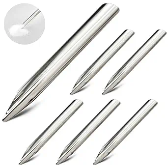 Zonon 6 Pcs 6 Inch Stainless Steel Lab Spatula Bead Scoop with Round and Pointed Ends