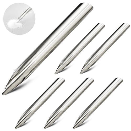 Zonon 6 Pcs 6 Inch Lab Spatula Stainless Steel Bead Scoop Round Pointed