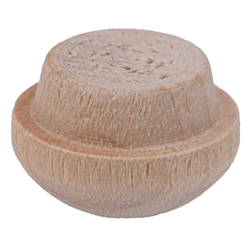 Image of Mushroom Birch Screw Hole Button Plugs | 3 /8 inch Diameter | Pack of 50 Approx. | Wood Turned End Grain Round Mushroom Head with Shoulders | UA-105-BW