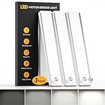 Under Cabinet Kitchen Lights 3 Pack - 6000K LED Motion Sensor Lights Indoor, 1100mAh Rechargeable Light, Dimmable & Magnetic Wireless Under Counter Lights for Cupboard|Shelf|Wardrobe|Stairs, 20CM