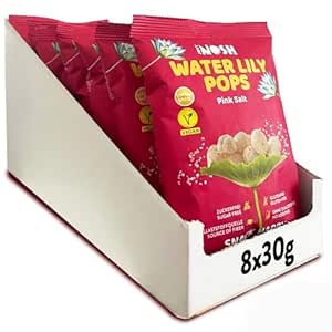 Just Nosh - Water Lily Pops - Pink Salt - frei von Allergenen, ohne Zucker - Knabberspaß für die ganze Familie
