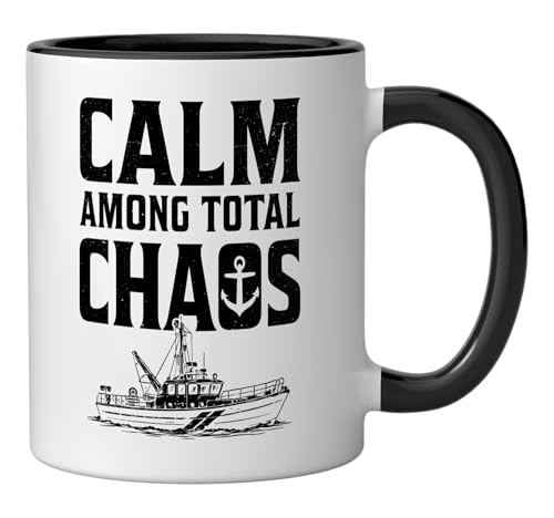 Taza de Cerámica Captain Tugboat Negro/Blanco miniatura 2