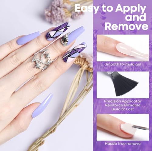 Image of Bolt Bee Gel Polish Kit Gel Polish Set,6 Colors Light Soft Sakura White Nude Spring Soak Off Nail Art Design Manicure Kit at Home (A1 lavender(17+16+57+77+14+13))
