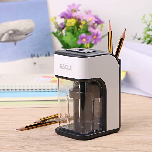 Eagle Electric Pencil Sharpener, Heavy Duty Helical Blade, Auto-Stop Safety Feature, Large Shaving Holder, Powered By Ul Approved Adapter, For Home, Office Or Classroom Use #TOP7