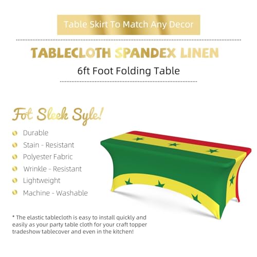 Nappe extensible drapeau Sénégal 1,8 m lavable pour mariage - 6