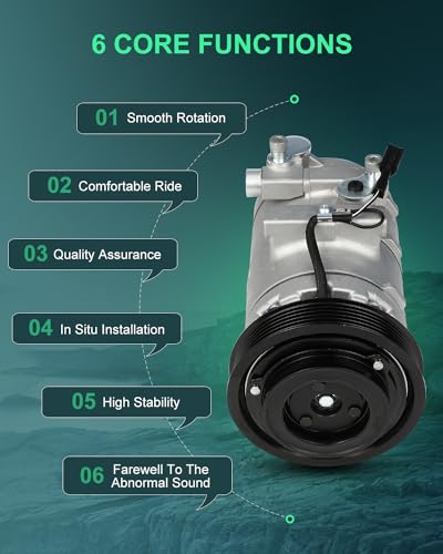 Image of SCITOO AC Compressor for Hyundai for Sonata 2.5L 1999-2001 | Fast Cooling, Ultra Low Noise (≤72 dB)Air Conditioner Compressor with Clutch, Easy Installation, 9770138171 9770138171RU