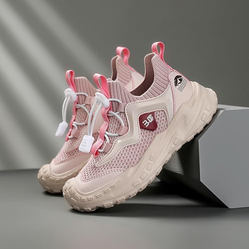 Girls Sneakers Lightweight Breathable Mesh Outdoor Shoes with Elastic Buckle Non Slip Sole for Daily Activities4