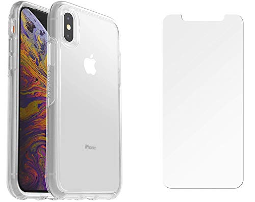 OtterBox Symmetry Clear Series Case for iPhone X & iPhone Xs with Alpha Glass Screen Protector Bundle - Eco-Friendly Packaging - Clear