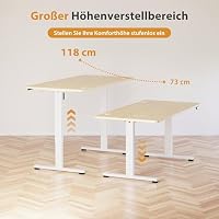 VFU Höhenverstellbarer Schreibtisch mit Speichertasten, 160 x 80 cm – Ansicht 6