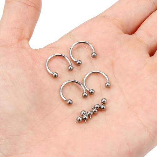 Lcolyoli 16g Septum Rings Internally Threaded Surgical Steel Septum Jewelry Lip Rings Hoop Labret Jewelry Horseshoe Earrings Daith Piercing Jewelry for Women Men 5