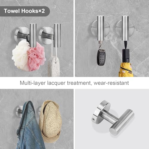 Ntipox Brushed Nickel Bathroom Hardware Accessories Set 5 Piece, Stainless Steel Bath Towel Bar Set 24 Inch,Toilet Paper Holder,Towel Ring Holder,Towel Rack Set, Brushed Nickel by Ntipox - Used condition - Image 5