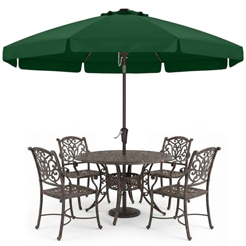 ABCCANOPY Patio Umbrella 9ft - Outdoor Table Umbrella with Push Button Tilt and Crank, 8 Ribs Umbrella for Patio Pool Garden Deck (Forest Green) by ABCCANOPY - Used condition - CA$47.68