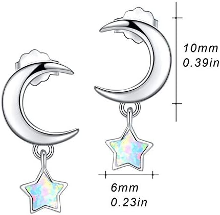 925 Sterling Silver Opal Stud Earrings for Women, Cute Opal Earrings Jewelry Hypoallergenic Gifts for Girls with Gift Box