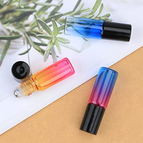 Wresty 5Ml Rainbow Gradient Color Glass Essential Oil Roller Bottles 20 Packs Empty Aromatherapy Perfume Rollerball Bottles Refillable Sample Roll On Bottles Vials,Opener And Dropper Included #TOP5
