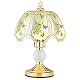 Floral Bouquet Glass Touch Sensitive Bedside Table Lamp