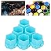 200pcs Ink Cups, Multicolor Ink Cup Set, Professional Portable Splicable Color Cup Honeycomb Shape Spliceable AntiRollover Spill Pigment Cup for Artist Novice(Lake Blue)