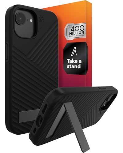 ZAGG Denali Snap Case with Kickstand for iPhone 17e/ 16e/ 15/14/ 13-16ft Drop Protection, Magnetic, Graphene-Infused, Wireless Charging Compatible, Rugged Dual-Layer Design, Black