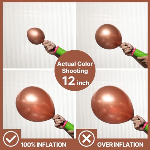 Image of PartyWoo Copper Chrome Balloons 50pcs Metallic Brown Bronze Color 12 Inch