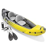 bote inflable con motor para alberca 【Disfrute de una cómoda experiencia de remo】Nuestro kayak premium para adultos cuenta con una cabina espaciosa, así como con 2 asientos inflables extraíbles con un respaldo que se ajusta a las necesidades de su cuerpo para una máxima comodidad en el agua.