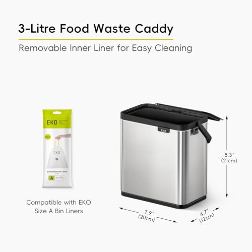 EKO - Puro Hanging Caddy - Wall Mountable or Hanging Bin for Compostable Waste - Perfect for Kitchen & Home, 3 Litre - Image 8