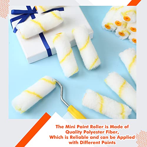 300 Pcs 4 Inch Mini Paint Roller Cover 1/2" Nap Microfiber Roller Covers, Small Paint Roller Home Repair Tools House Painting Household Supplies For House Painting Diy Craft Wall Repair Tool Kit #TOP5
