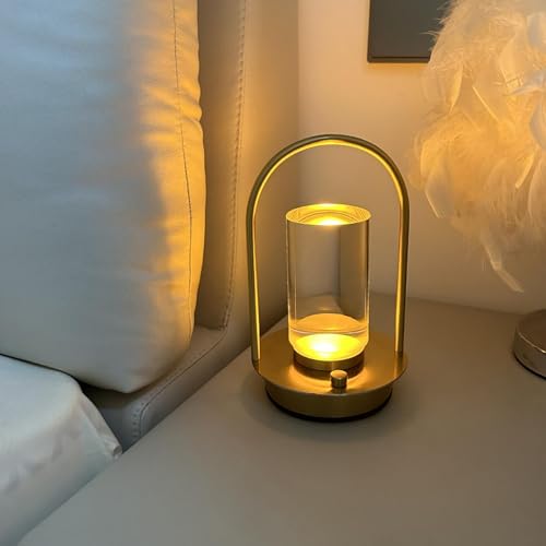 Lampe tactile sans fil de table au design cristal et éclairage LED variable