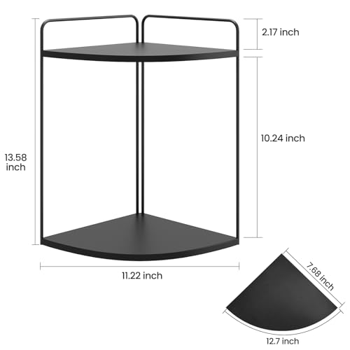 Image of Forest Angle Bathroom Counter Organizer,Countertop Organizer,Vanity Organizers,Bathroom Storage,Bathroom Sink Caddy,Counter Shelf,Corner Counter,Corner Shelves(Black)