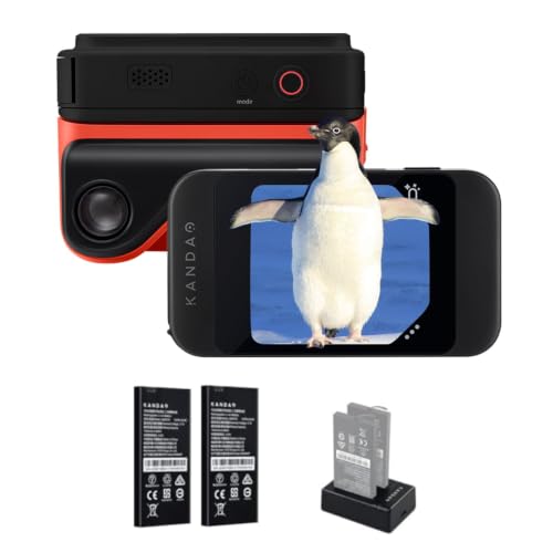 KanDao QooCam EGO 3D VR�J���� �[�d�L�b�g�t�� | 24MP/8K�ʐ^�A4K 60FPS�r�f�I�A����3D�C���X�^���g�f�B�X�v���C�A���s/�ʐ^�B�e/�y�b�g�̎ʐ^�B�e/Vlog�ɍœK