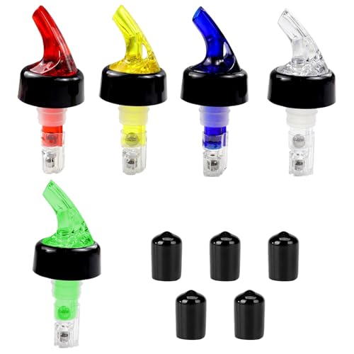 MIYUANGKJ Vertedor de botellas de 2 cl, 5 unidades de ayuda dosificadora para botellas, universal, dispensador de cóctel, vertedor dosificador, vertedor para bebidas alcohólicas, para casa, bar, vino,