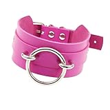 Collare unisex alla moda in pelle PU con dettaglio ad anello regolabile per comfort e versatilità in varie impostazioni girocollo da donna, One Size, come descritto, come descritto